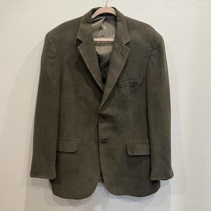 Andrew Fezza Jacket Adult 44 L Olive Green Mens Classic Fit Corduroy